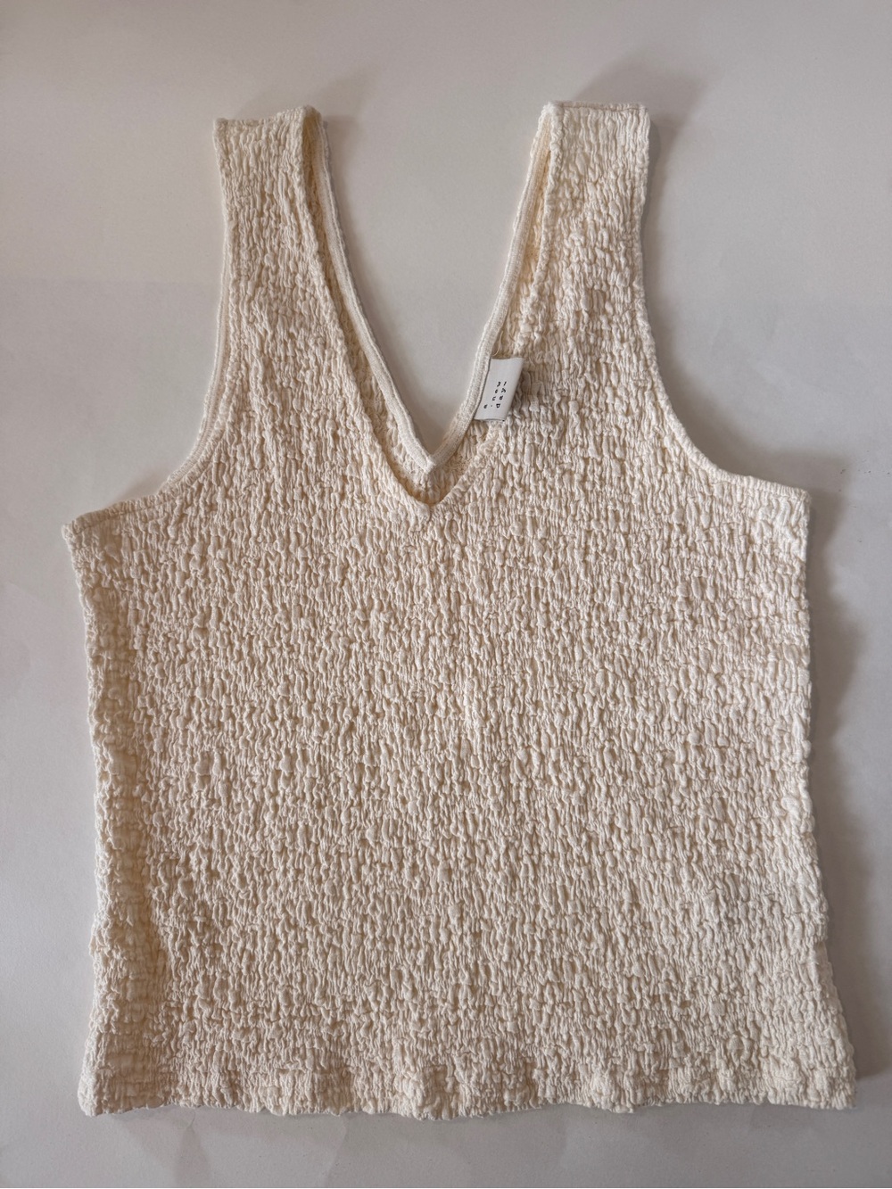 a new day Cream Textured V-Neck Tank